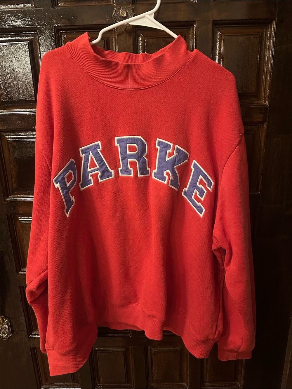Women's Red 'PARKE' Pullover Crewneck Sweatshirt
